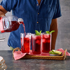 Ocean Spray four-fruit juice blend bottle delivering crisp tartness and balanced sweetness