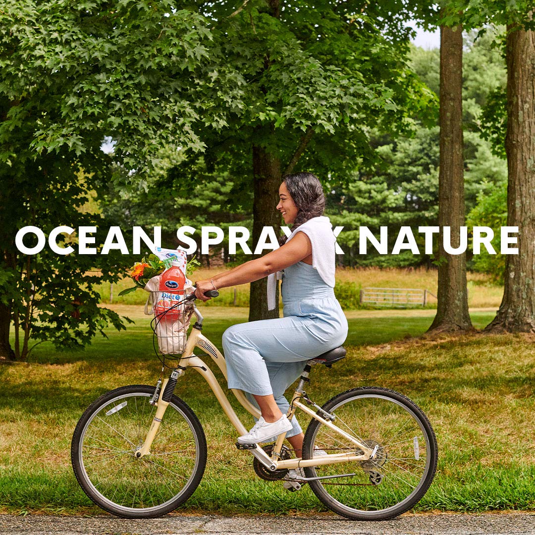 Ocean Spray Light Cranberry Raspberry bottle with ingredients, natural fruit juice.