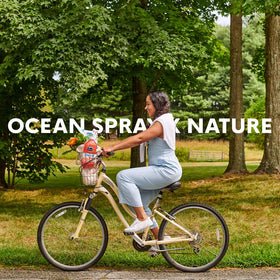 Ocean Spray Light Cranberry Raspberry bottle with ingredients, natural fruit juice.