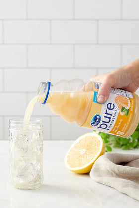 Ocean Spray label close-up shows 100% juice with no added sugar