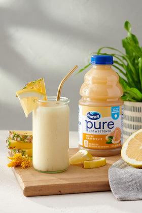 Ocean Spray juice in glass highlighting tangy flavor ideal for smoothies