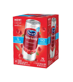 Ocean Spray Sparkling Cranberry bottle pour shows vibrant color, ideal for quick mocktail prep.