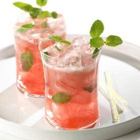 Ocean Spray Sparkling Cranberry can with ice signals ready-to-enjoy refreshment.