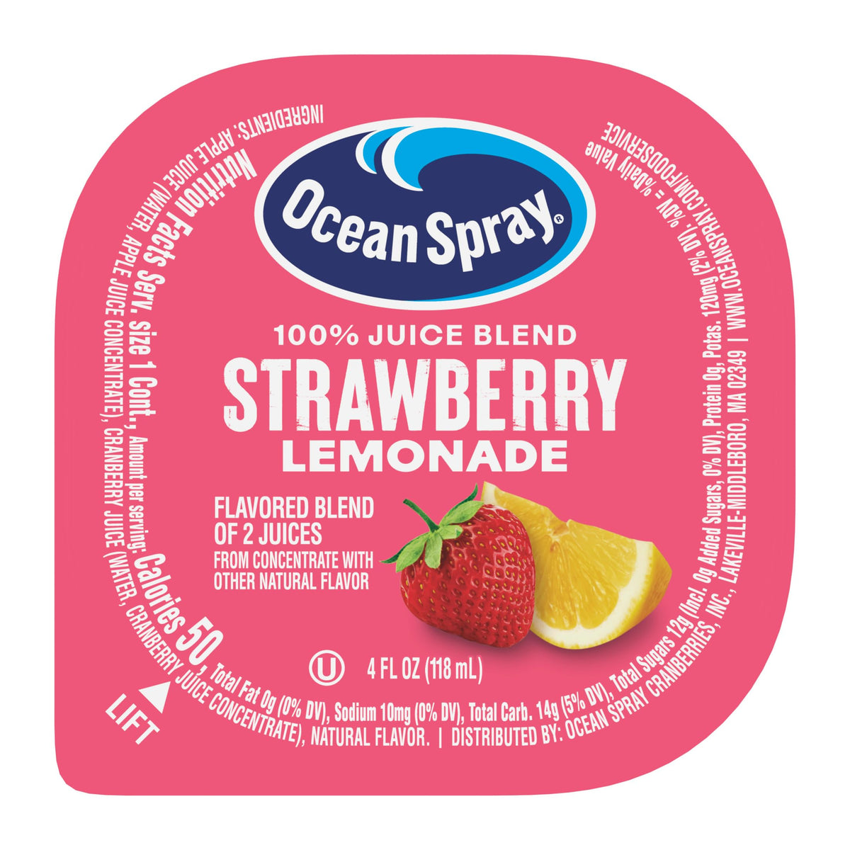 Ocean Spray Strawberry Lemonade being poured for a refreshing mocktail option