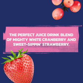 Ocean Spray White Cran-Strawberry 12-pack on shelf, convenient family option.