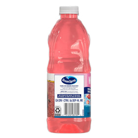 Close-up of Ocean Spray White Cran-Strawberry juice label showcasing real fruit flavors.