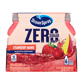 Ocean Spray Zero Sugar Strawberry Mango bottle for refreshing, sugar-free hydration on the go.