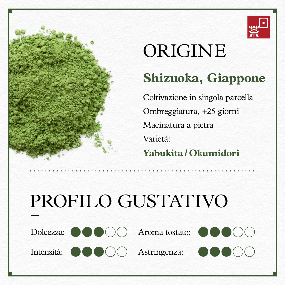 Ocha & Co. Itsumo Matcha Classic Grade first harvest hints bright sweetness