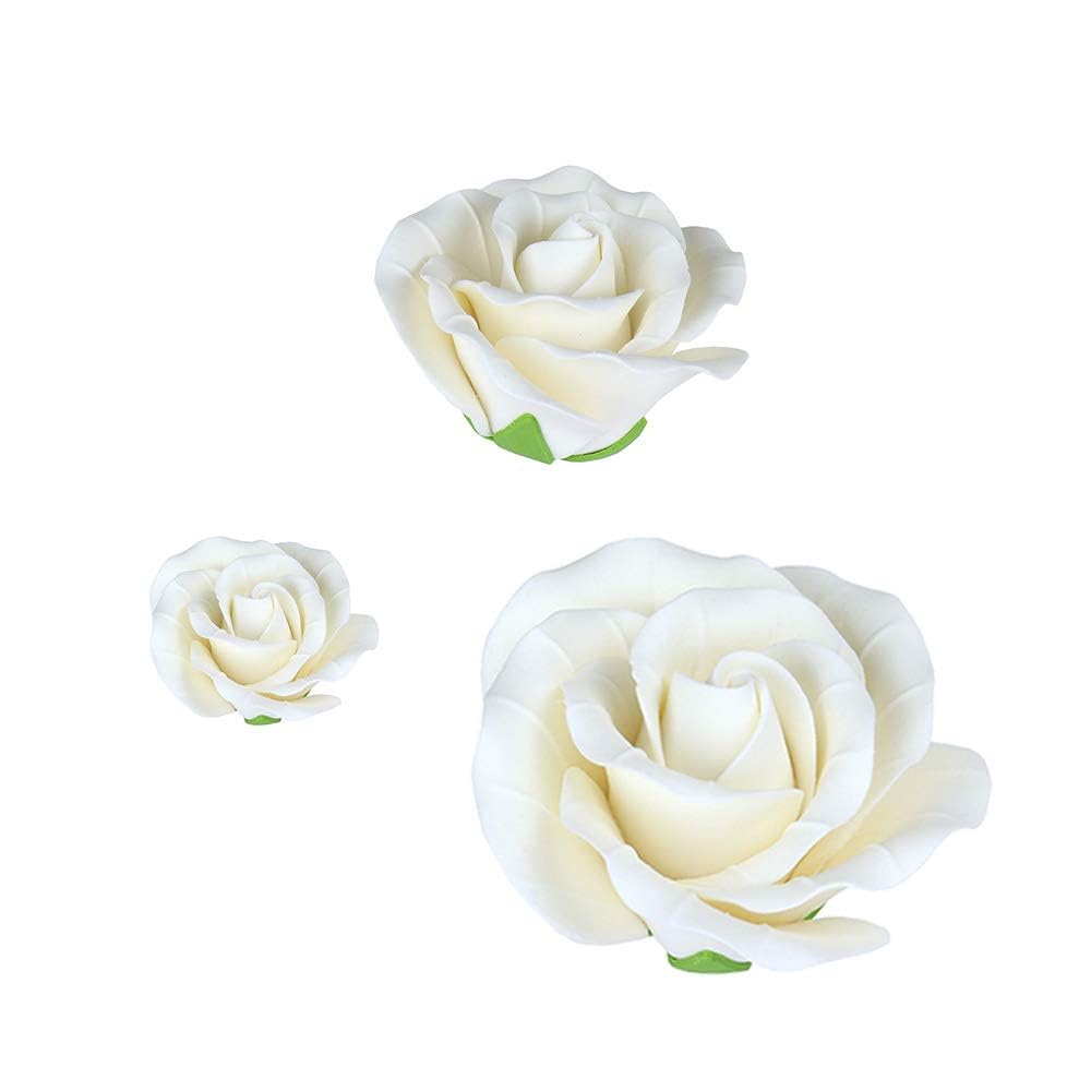 O'CREME Garden Roses gumpaste flower one-and-quarter-inch second piece for lush cupcake accents.