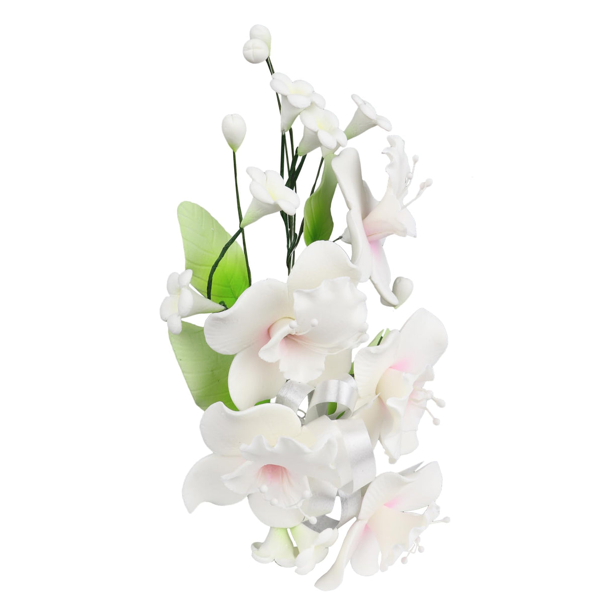 O'Creme edible sugar paste flowers white orchid for cupcakes and confection