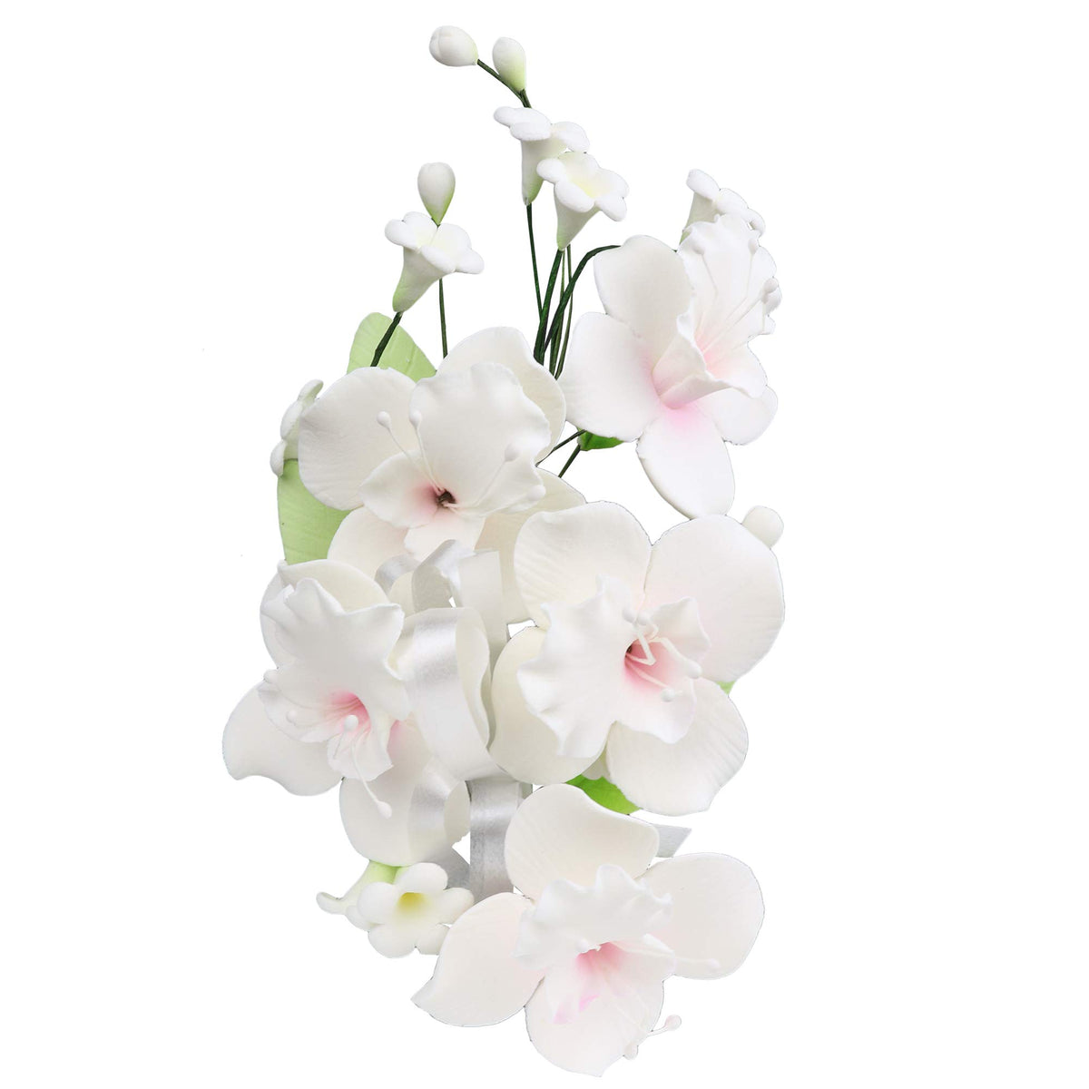 O'Creme gumpaste flower spray white orchid 9x6 for wedding cake decoration