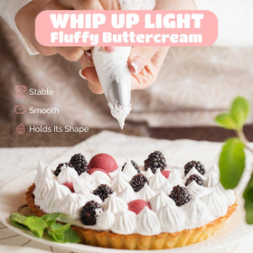 O'CREME gluten-free meringue powder for bakery-grade icing.