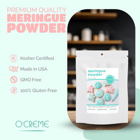 O'CREME meringue powder for smooth royal icing decorations.