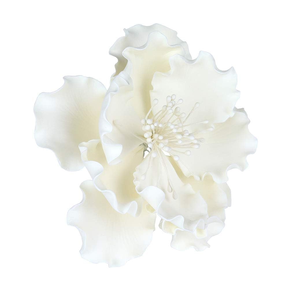 O'Creme Peony gumpaste flower close-up showing lifelike veining for cake decor.