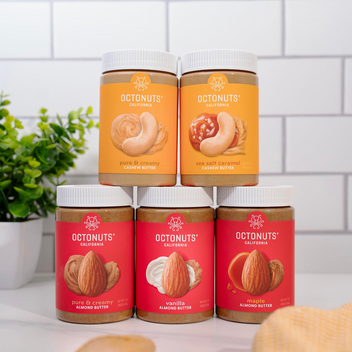 Octonuts California-grown almonds in butter, showcasing natural ingredients