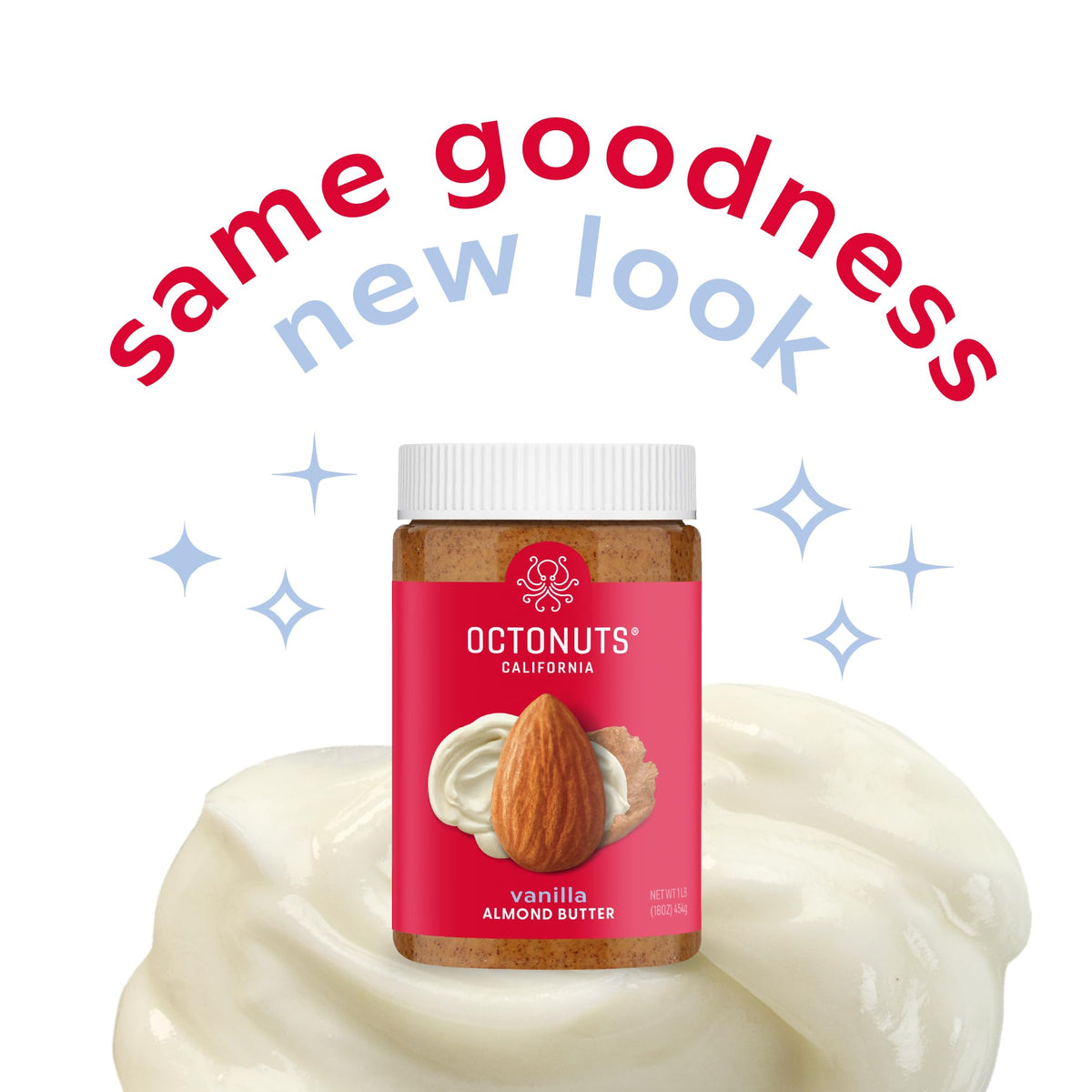 OCTONUTS California-grown almonds emphasize sunny, high-quality origins.