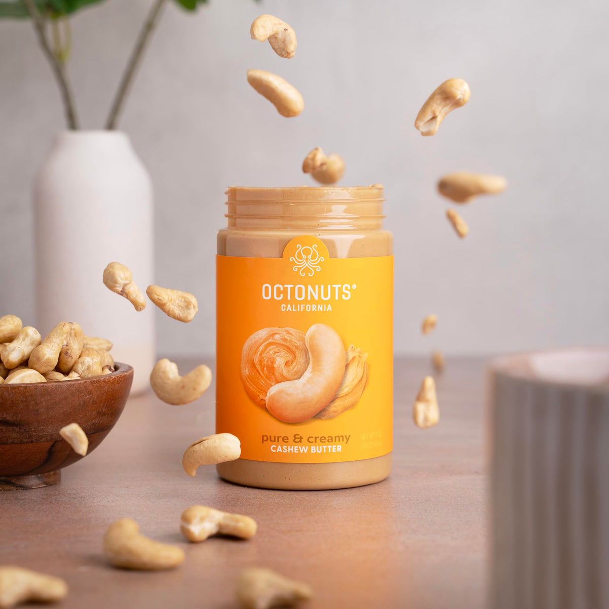 OCTONUTS cashew butter baked into treats for healthier snacks