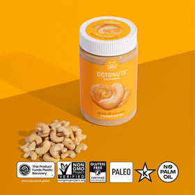 OCTONUTS cashew butter stirred into oatmeal for added richness