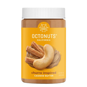 Octonuts Churro Cashew Butter bottle, creamy spread ideal for gluten-free snacking