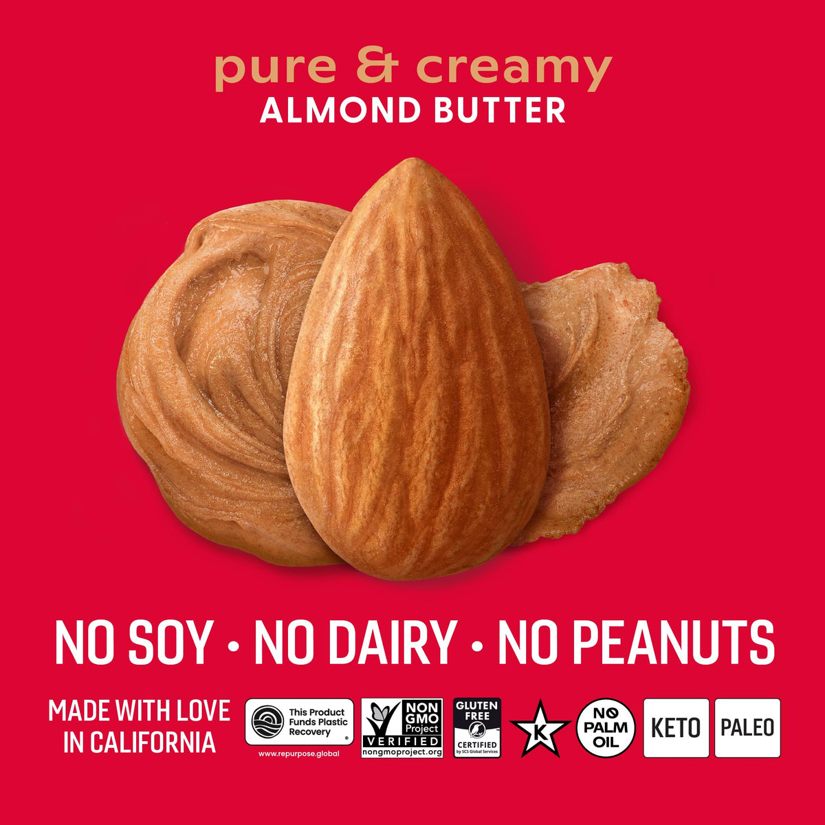 Octonuts almond butter swirl on spoon highlighting rich, smooth texture for quick energy