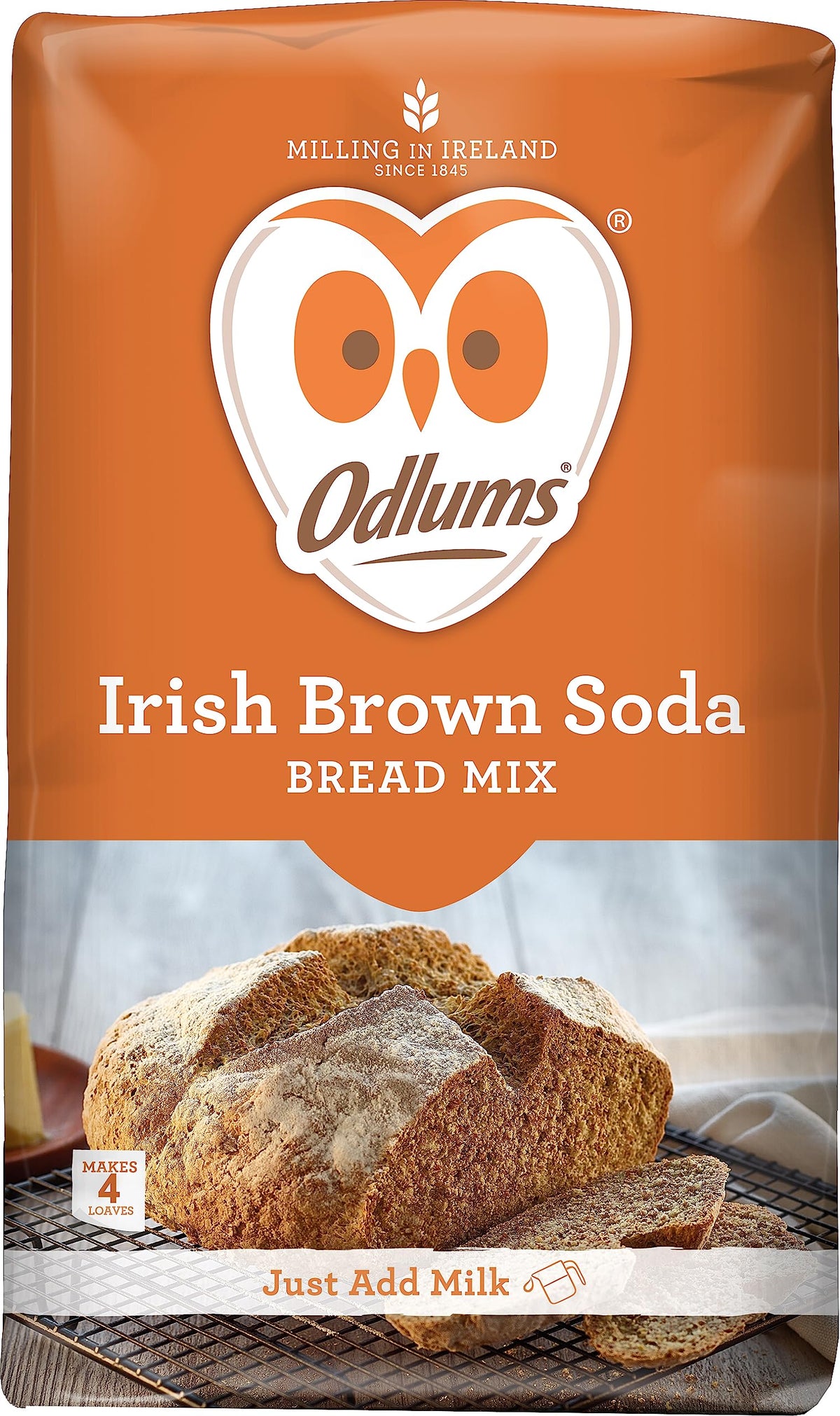 Odlums Brown Bread Mix packaging shown, a quick Irish bread solution for busy days.