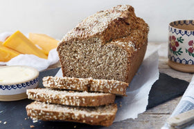 Odlums Wholemeal Coarse bread loaf ready to slice and bake.