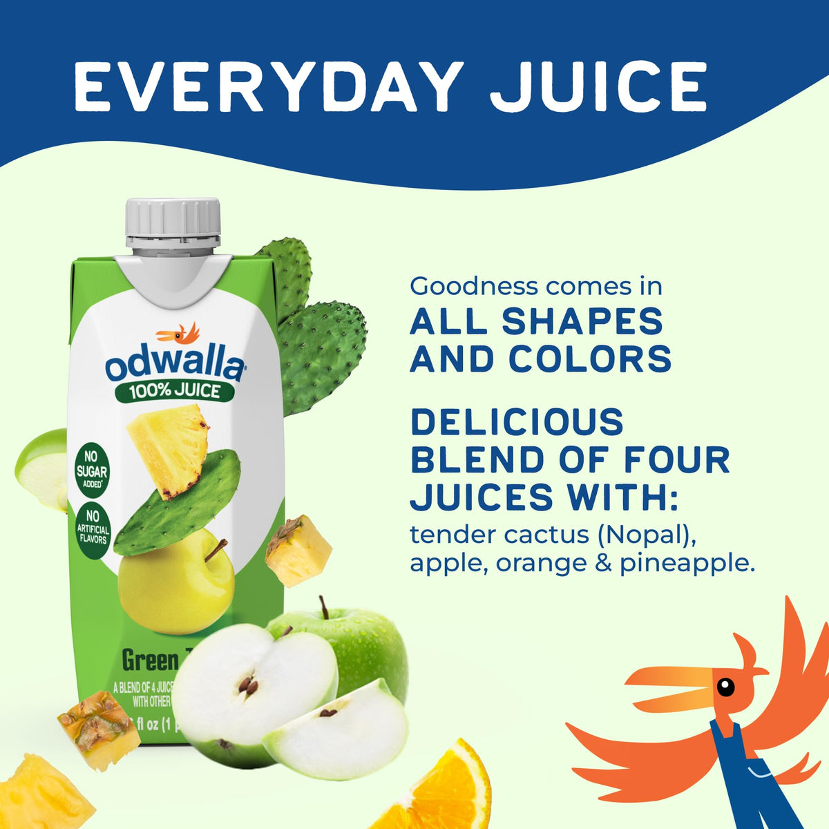 ODWALLA Green Juice in resealable Tetra Pak for eco-friendly storage.