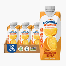 ODWALLA orange juice no pulp carton highlighting fresh flavor in a convenient package