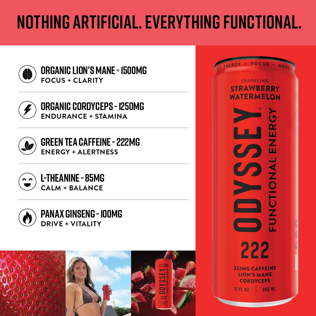 Odyssey Elixir label closeup showing a clean, plant-based formula for wellness lifestyles