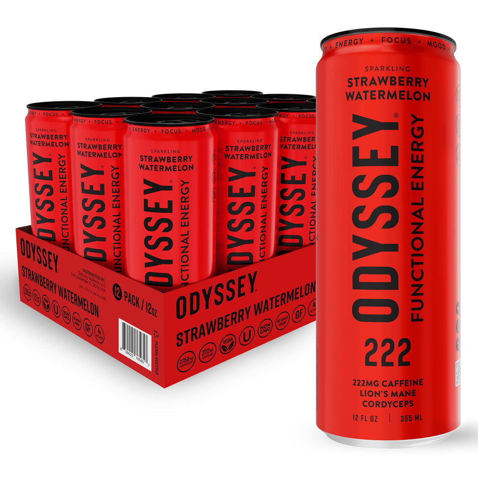 Odyssey Elixir Odyssey 222 bottle side view for balanced energy during work or study