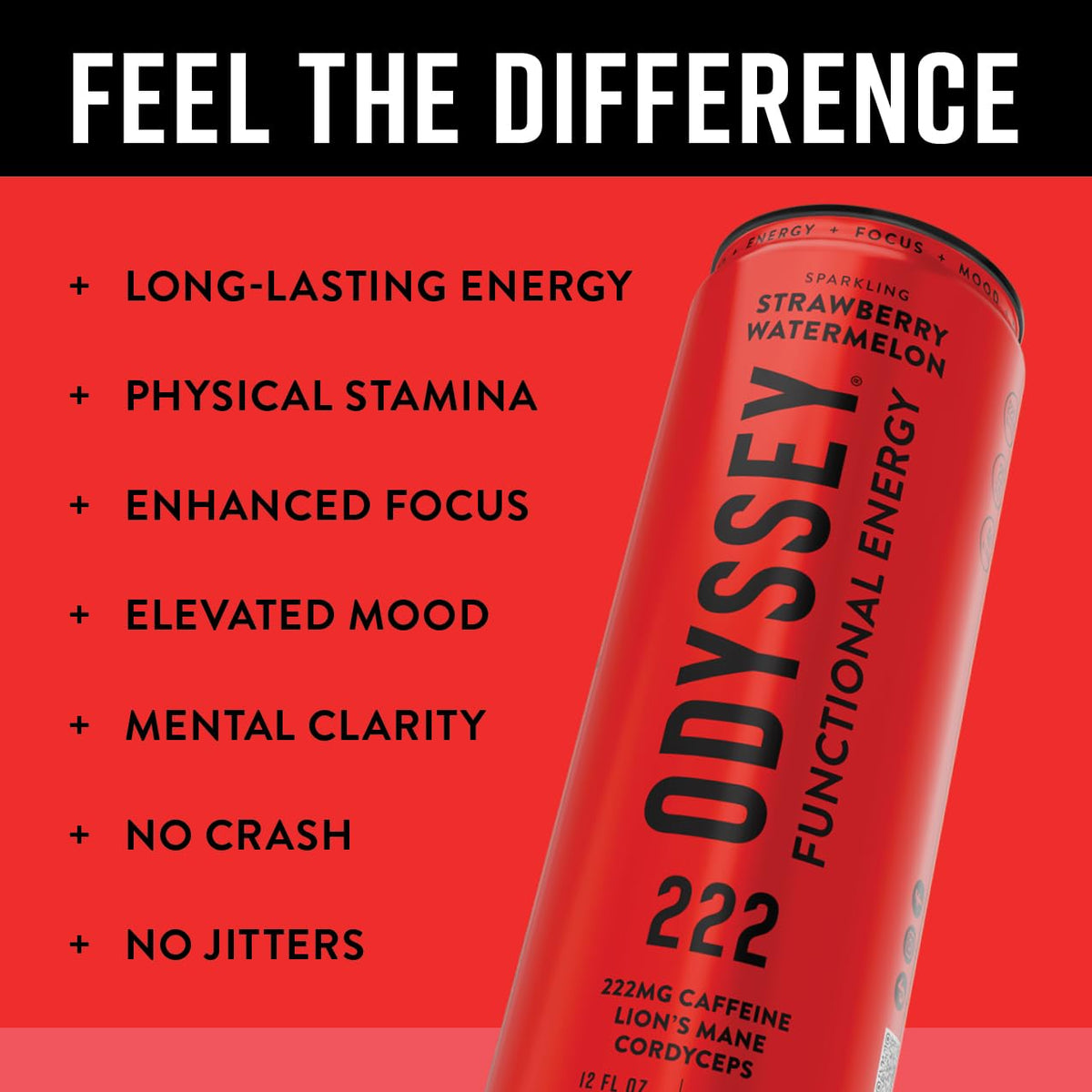 Odyssey Elixir pour shot illustrating smooth, lightly sparkling energy for any time