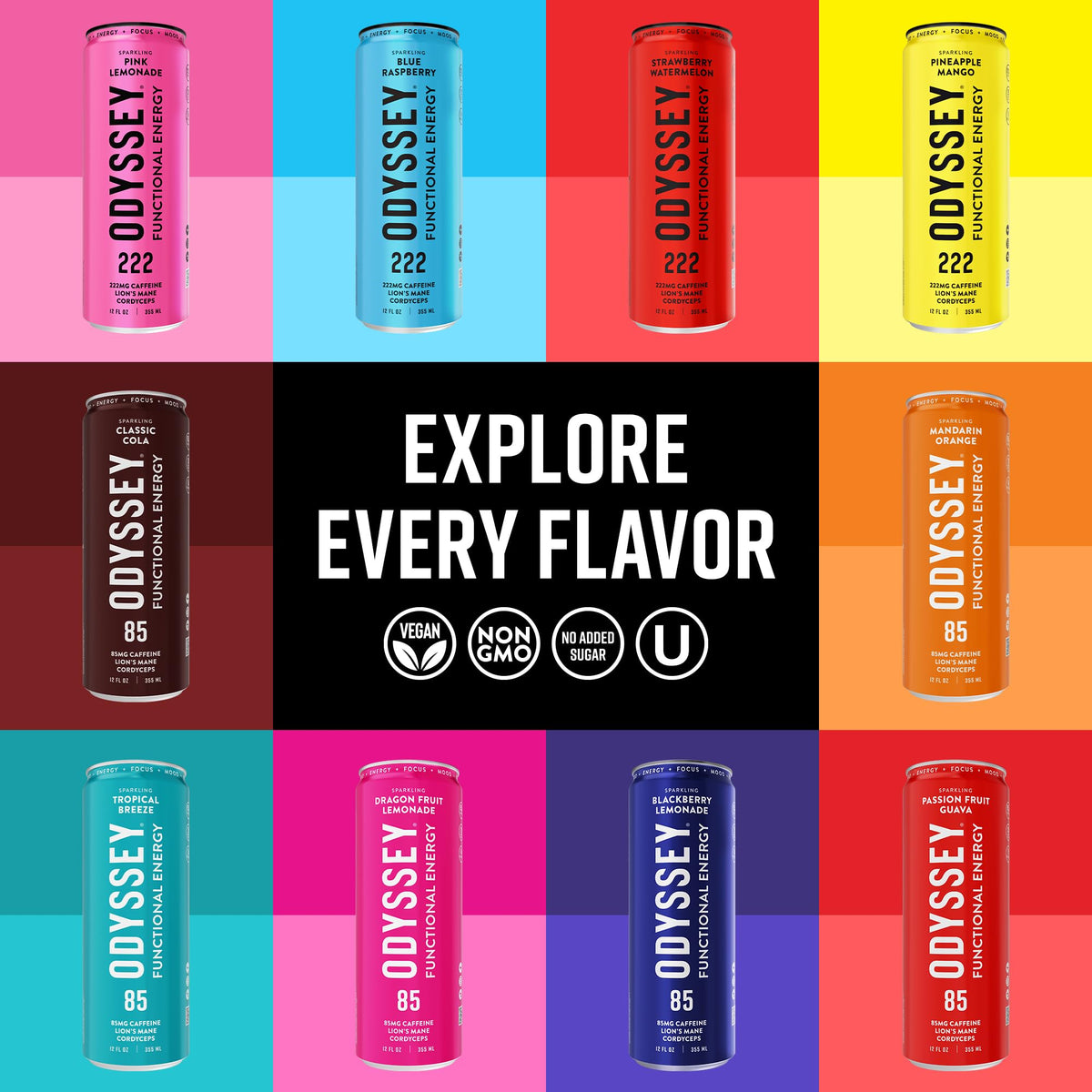 Odyssey Elixir Sparkling orange refresh can offers crisp flavor