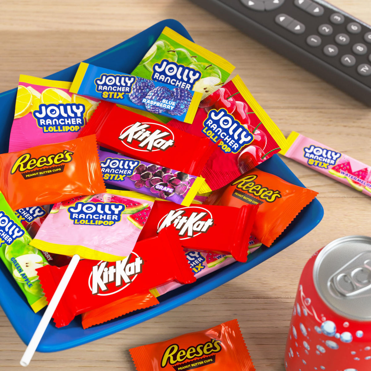 Jolly Rancher display in office break room for easy snacking