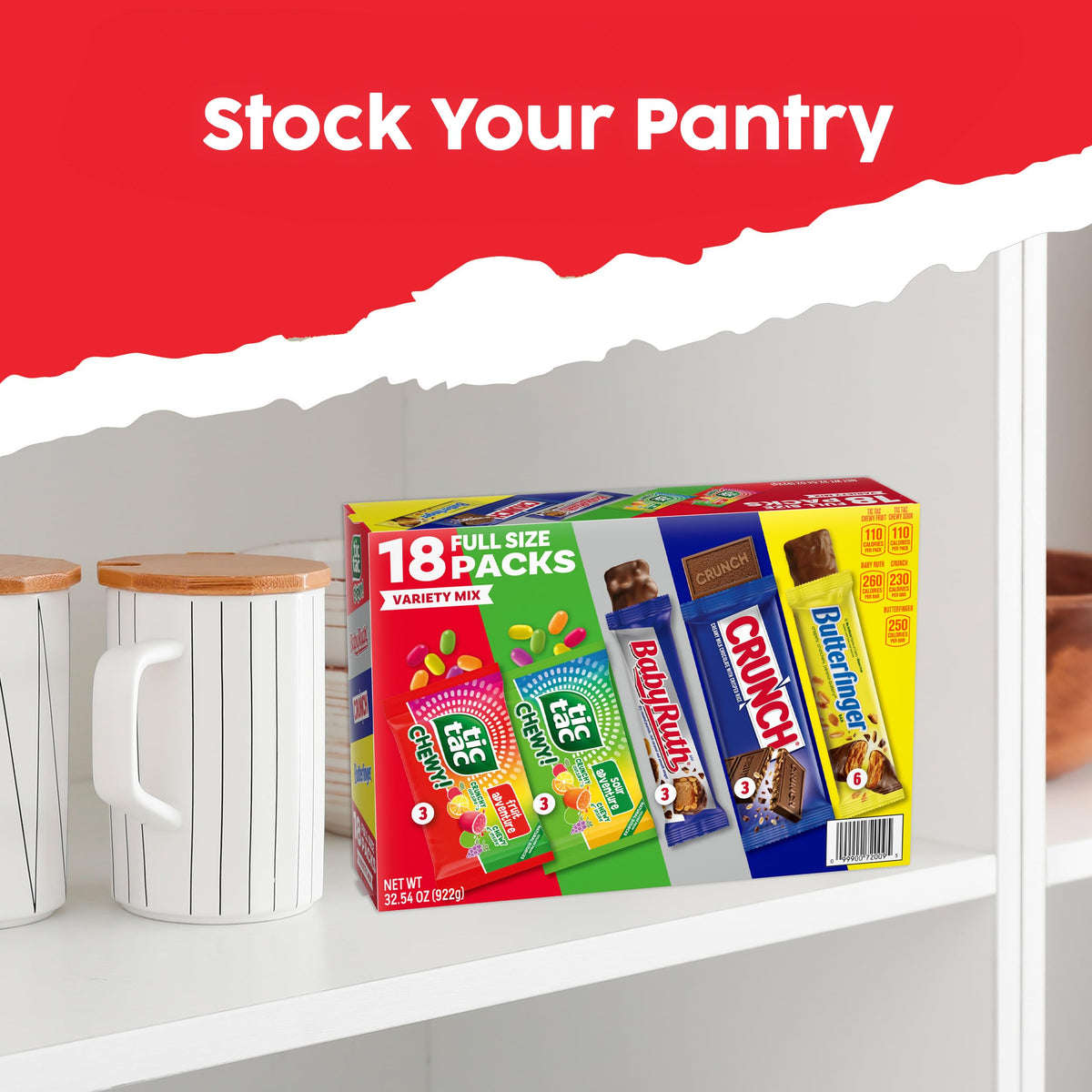 Office pantry setup showing a shareable snack assortment