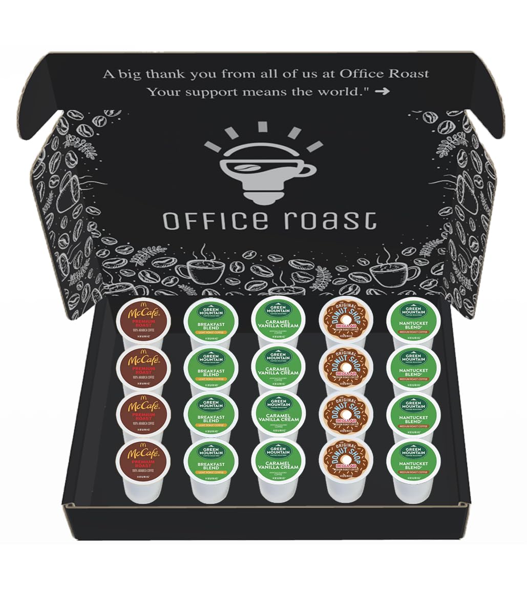Office Roast aroma and flavor assortment for home coffee enjoyment.