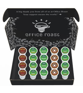 Office Roast aroma and flavor assortment for home coffee enjoyment.