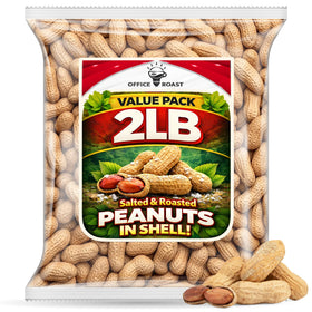 Office Roast peanuts in shell in a 2lb bulk bag for sharing