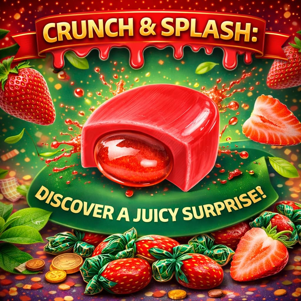 Colorful wrappers and candy setup for Office Roast Strawberry Bon Bon party favors and buffets.