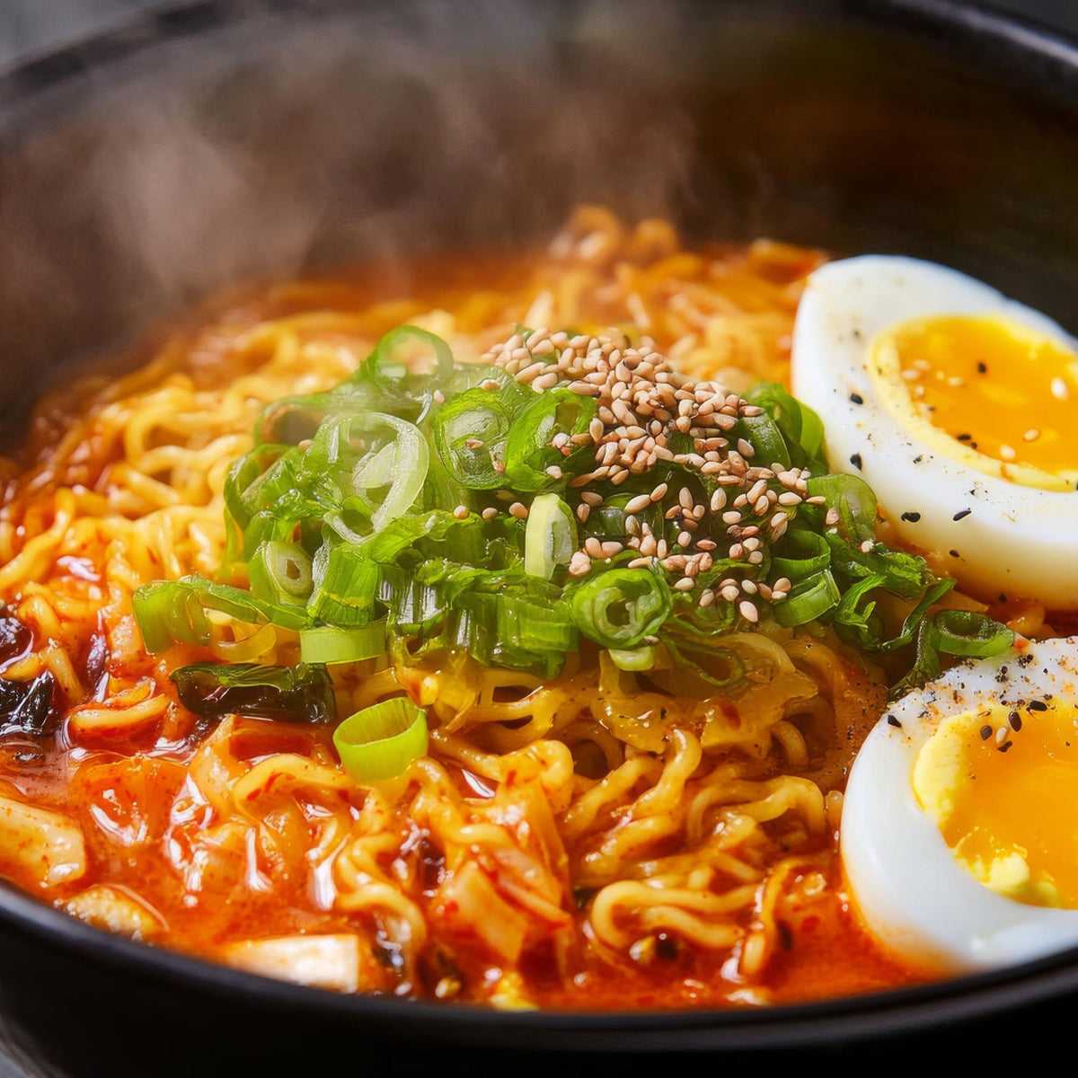 Ramen cup packaging to emphasize convenience and quick prep.