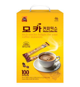 O’Food Rosebud Coffee Mix packaging highlights authentic Korean 3-in-1 blend for convenience.