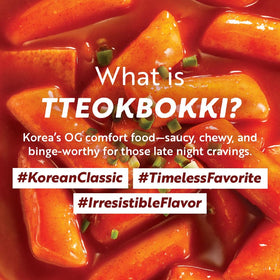 O’Food Rose Spicy Carbonara cup teokbokki, creamy kick in a convenient cup.