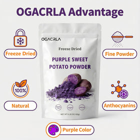 OGACRLA powder in a smoothie glass for natural color.