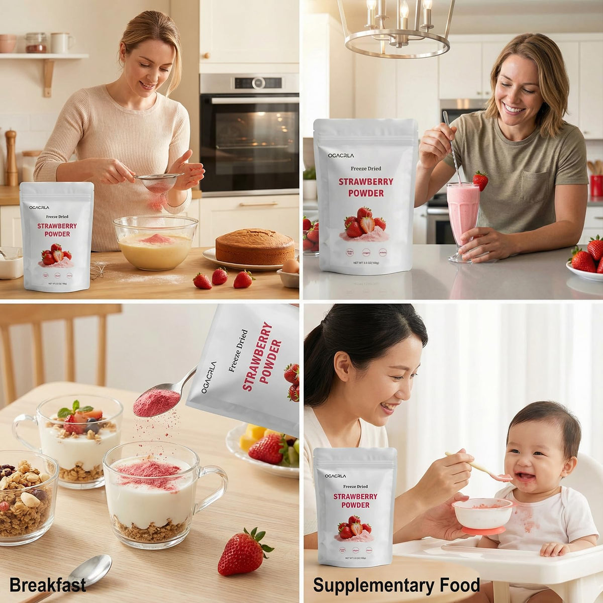 OGACRLA Strawberry Powder for gluten-free baking and desserts