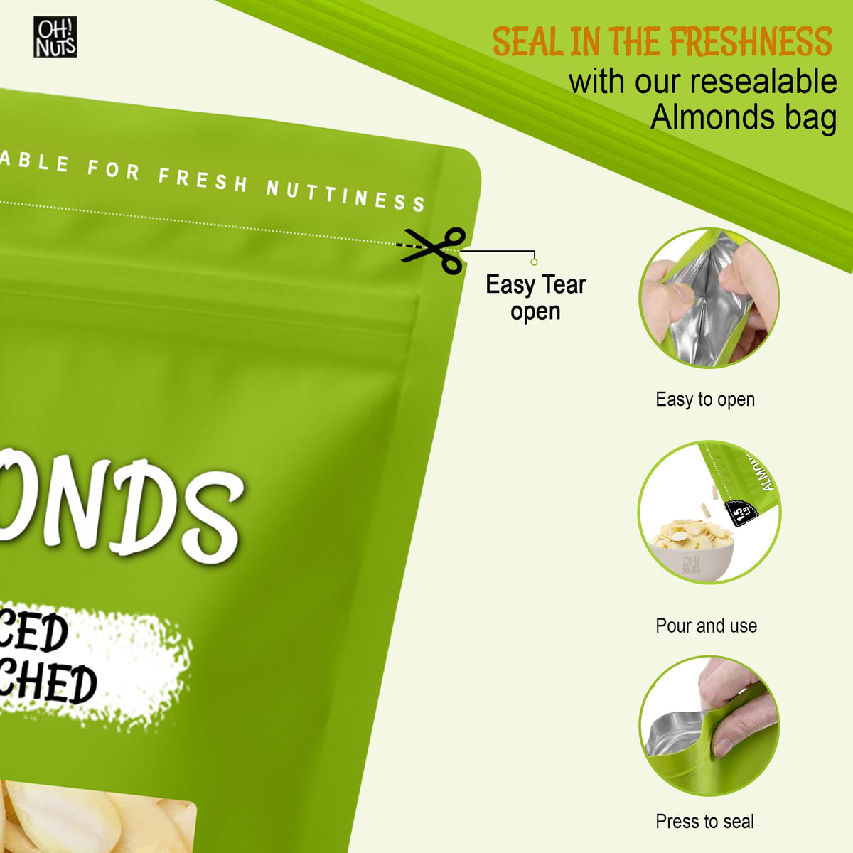 Oh! Nuts bulk almonds ideal for cooking and baking to elevate recipes.
