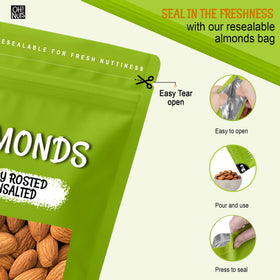 Oh! Nuts almonds no salt bag label highlighting keto-friendly option