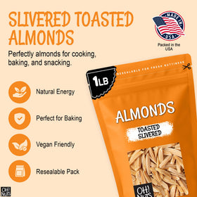 Oh! Nuts Almonds resealable bag keeps nuts fresh between servings.