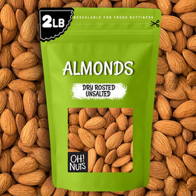 Oh! Nuts almonds sealed zip-lock pouch for convenient storage and freshness