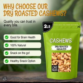 Oh! Nuts cashews resealable bag kept for lasting freshness