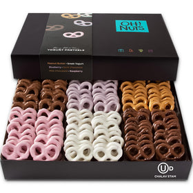 Oh! Nuts chocolate covered pretzels gift box, a premium gift for celebrations.