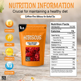 Oh! Nuts hibiscus bulk packaging showing a 1 lb bag for long-lasting flavor.